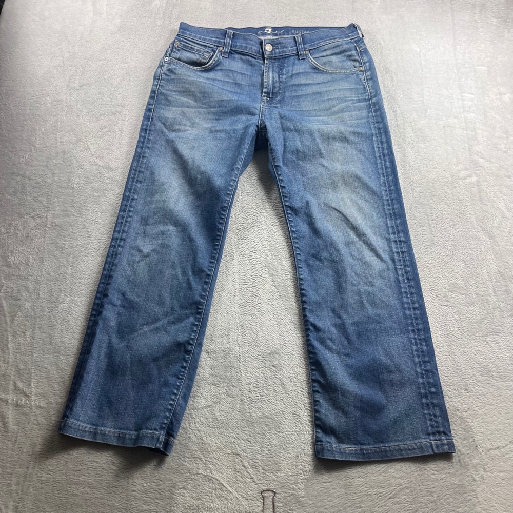 7 For All Mankind Austyn Relaxed Straight Jeans Blue Mens 31 Made in USA
